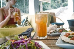 healthy salads and other snacks available at the pool lounge